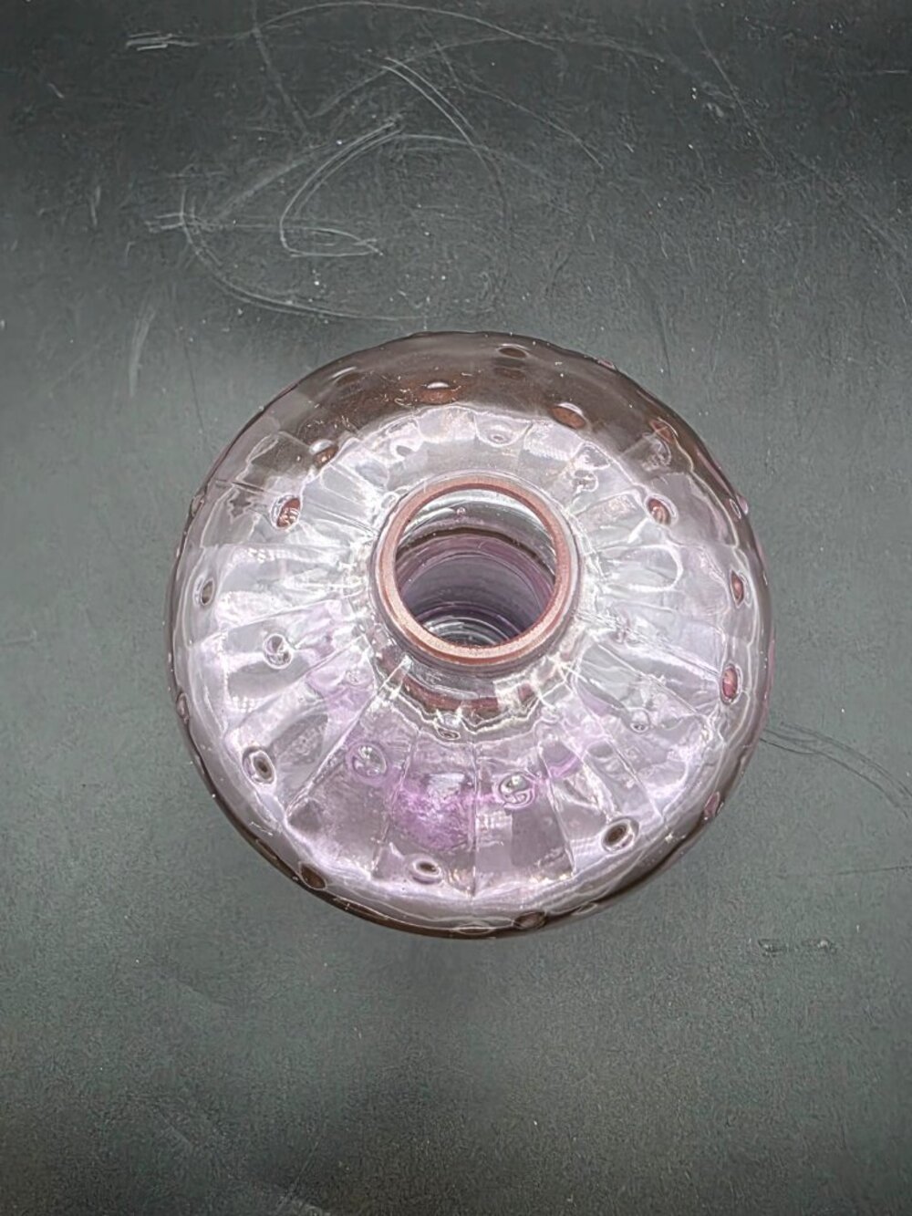 Purple pink Art Glass Decorative Mushroom Vase vintage - Picture 3 of 6